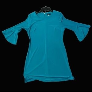 Teal short flare dress